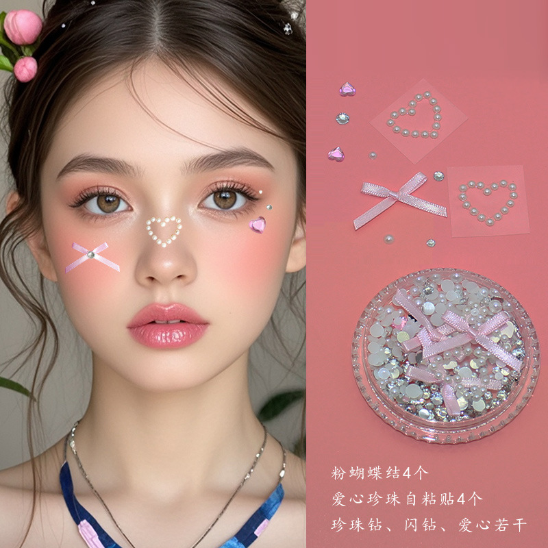 Children's Makeup Paste Face Stage Makeup Face Paste Decorations Three-dimensional Butterfly Face Paste Bright Diamond Eye Shadow Makeup Sequins