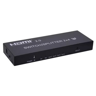 HDMI switcher 2 in 4 out one point four 2.0 HD splitter display one drag four audio separation 4K remote control