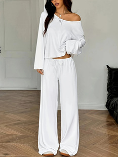 2025 Independent Station Summer New European and American Cross-Border Women's Clothing Export Pure Color Satin Short-Sleeved Tops and Pants Suits for Women