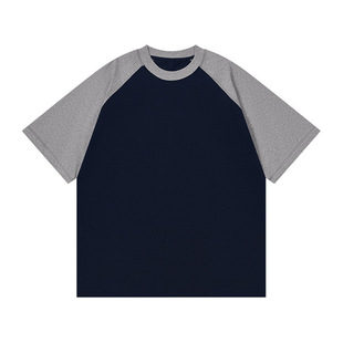Summer new 230g ice cool sunscreen short sleeve T-shirt women's Japanese retro loose raglan sleeve contrast T-shirt top