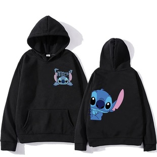 90s Funny Cartoon Winter Stitch Hoodies Women Harajuku Cute