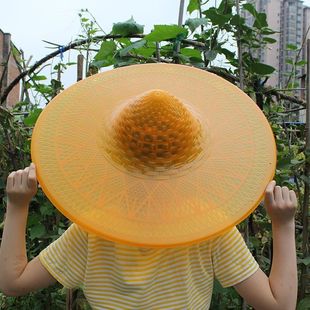 Umbrella Hat Head-Mounted Adult Bucket Rain Hat Fishing Umbrella Tendon Fishing Straw Hat