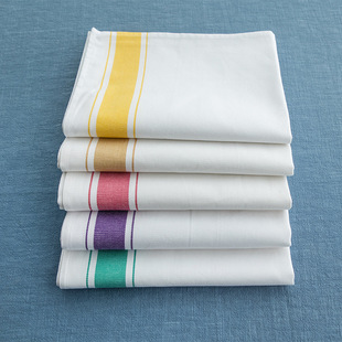 Color Strip Wipe Cup Cloth Polyester Cotton Satin Napkin Satin Mouth Cloth Noodle Nordic Style Modern Simple Color Napkin Cloth
