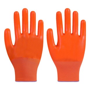 Labor gloves factory wholesale waterproof wear-resistant full hanging colored yarn site material PVC handling building protective gloves