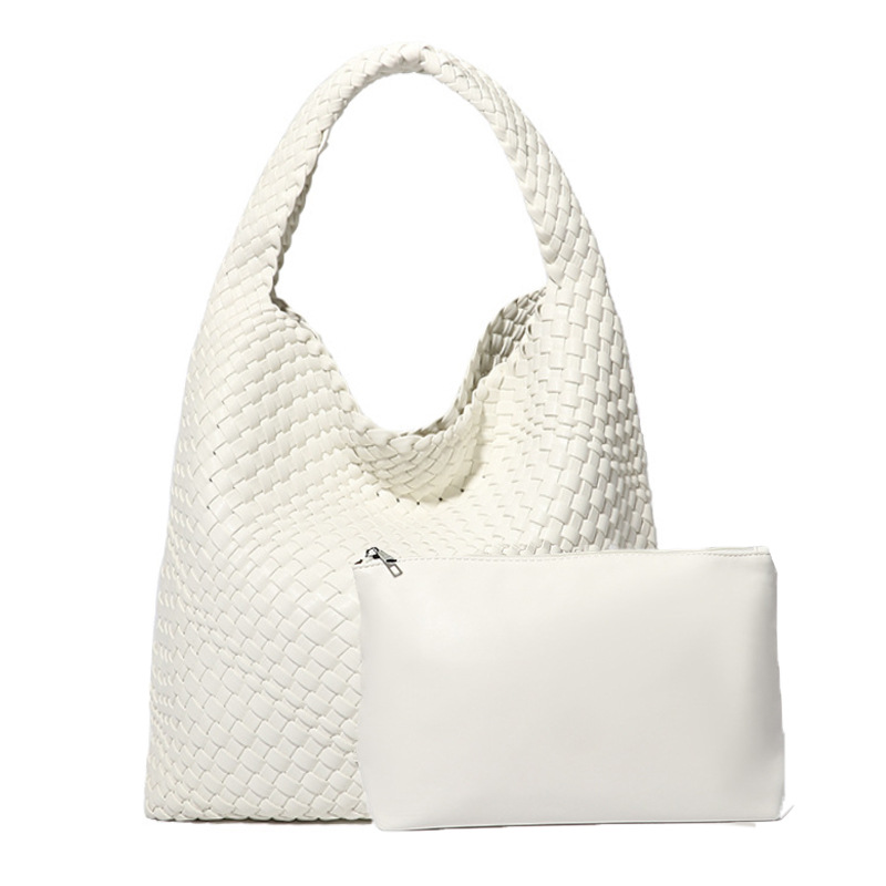 Cross-border Woven Bag Women's Shoulder Bag Large Capacity Vegetable Basket Bag Shopping Bag Commuter Bag Women's All-match Bag