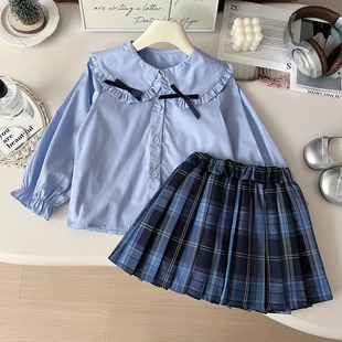 Girls' 2024 New College-style Rabbit Police Officer Clothes JK suit Spring and Autumn Clothes Children's Dress Western Style Three-piece Set