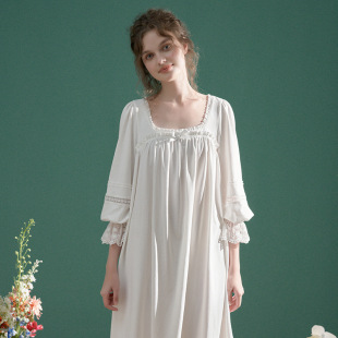 22760 Chen Xi nightdress women's spring and summer half sleeve thin loose Princess sweet cute sexy cotton skirt