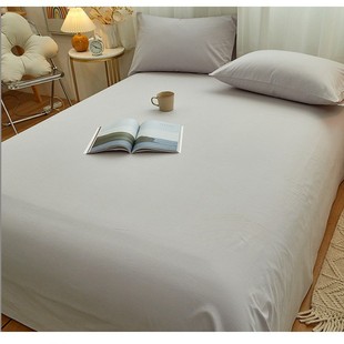 Class A Thickened Brushed Pure Cotton Bed Sheet Single-piece 100 Cotton Winter Single-person Quilt Cover Solid Color Pillowcase Three-piece Set