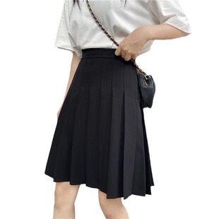 Mid-length tall JK women's summer black high waist slimming Korean style skirt