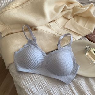 Wheat ear underwear lace strap latex one-piece seamless women's beauty back sexy small chest push up breathable bra