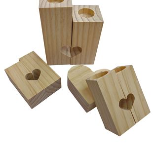 Pine heart-shaped candlestick Valentine's Day Lantern candle holder decoration solid wood aromatherapy party decoration ornaments
