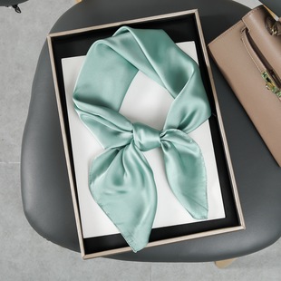 Monochrome Classic 70 Dyed Small Square Silk Solid Color High-Level All-Match Women's Summer Sun Protection Tape