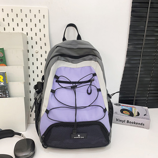 2024 New Drawstring Backpack Women's Outdoor Riding Sports Mountaineering Backpack All-match Student Class Commuter Schoolbag