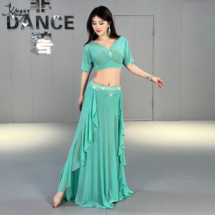 Huayu Belly Dance Costume 2024 New Oriental Dance Table Performance Costume Mesh Training Costume Women's Team Class Costume suit