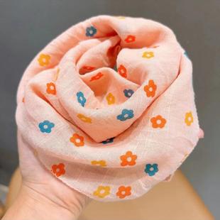 Autumn and Winter Thin Baby Scarf Spring and Autumn Girls' Square Scarf Cute Korean Style Scarf Scarf Skin-friendly All-match Silk Scarf