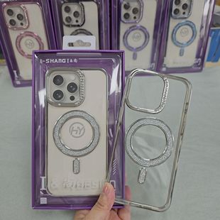American diamond series is suitable for Apple Iphone16 series camera inlay drill design IP14 mobile phone case
