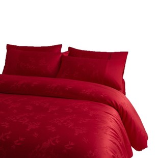 Cross-border Wedding Chinese Jacquard Washing Four-piece Wedding Dowry Bed Sheet Bed Cover Bedding Wholesale