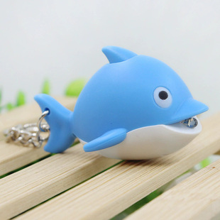 Cross-Border Creative Yellow Duck Camera Led Light-Emitting Keychain Cartoon Whale Dolphin Animal Keychain Pendant