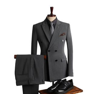 Wedding Suit Double-breasted Autumn and Winter Three-piece Set Groom High-grade British Style suit Business Casual Suit Dress for Men