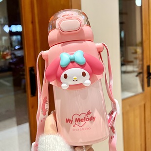 Genuine melody thermos cup 316 food grade large capacity girls high color value children student straw cup