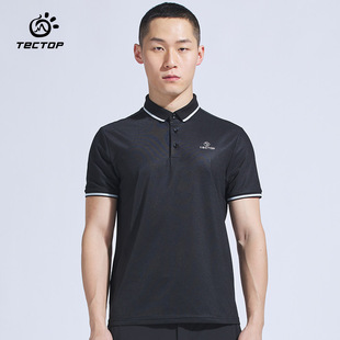 2024 spring and summer new outdoor couple's quick-drying short-sleeved T-shirt women's polo shirt men's lapel T-shirt moisture wicking