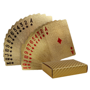 Poker cards creative thickened high-grade gold foil durable PVC waterproof party game Cards ordinary gold poker cards