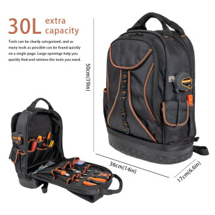 Hard shell large capacity brickwork tool storage box waterproof wear-resistant multi-pocket storage backpack electrician tool kit