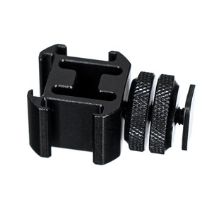 1/4 double-layer screw one drag three hot shoe base fill light microphone monitor multi-function hot shoe bracket