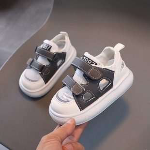Boys Mesh Shoes 2025 Summer New Soft Sole Children's sneaker Fashionable Hollow Breathable Single Mesh Shoes Girls' Sandals