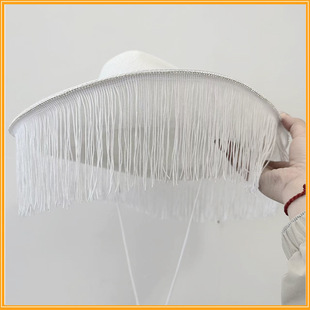 MRS White fringed diamond letter cowboy hat diamond chain internet celebrity western cowboy hat decoration bridal bridesmaid