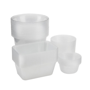 Disposable lunch box round packing box rectangular lunch box thickened food grade plastic bowl takeaway box soup bowl with lid