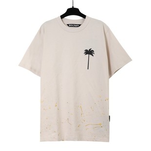 Correct version pa decapitated bear short sleeve palm tree high street tide brand bat sleeve back large logo letter T-shirt