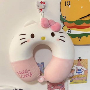 Симпатичные Kitty Cat Memory Хлопковая U-образная подушка съемный мультяшный подголовник путешествия офис самолет портативный обеденный подушка