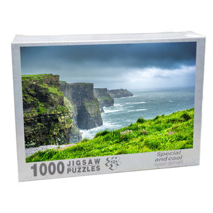 Взрослый декомпрессионный бумажный пазл 1000 штук девушки играют в PUZZLE европейские и американские пейзажные картины оптом