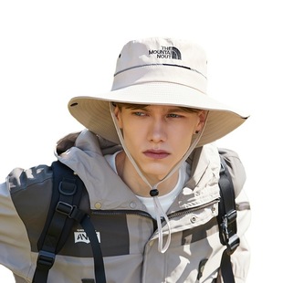 Mountaineering Hat Summer Travel Outdoor Sunscreen Hat Curled Wide Brim Jazz Cowboy Hat with Reflective Strip Hiking Fisherman Hat