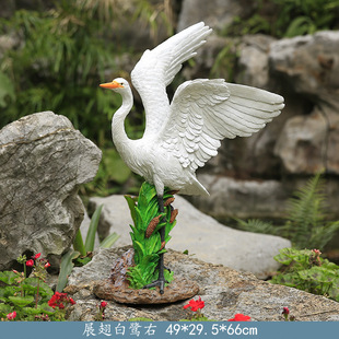 Outdoor Garden Simulation Egret Fiberglass Ornaments Home Courtyard Pool rockery Resin Sculpture Floor Decorations