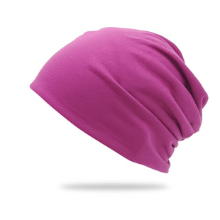 Cross-border Solid Color Baotou Heap Cap Autumn Women's Postpartum Moon Pullover Warm Pullover Cap New All-match Cold Cap