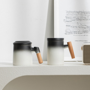 Ceramic Tea Water Separation Bubble Cup with Lid Filter Home Office Personal Special Cup Gift Logo