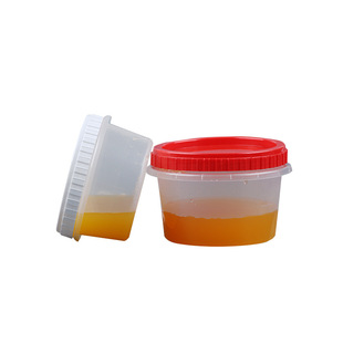 Disposable Red and White Cover Spiral Plastic Thickened Twisted Cover Soup Cup Transparent Soup Bowl Fruit Dessert Delivery Packing Bowl