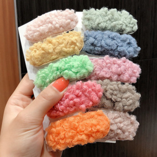 South Korea new plush hairpin Lamb hair clip furry hairpin mink hair BB clip bangs clip girl headdress