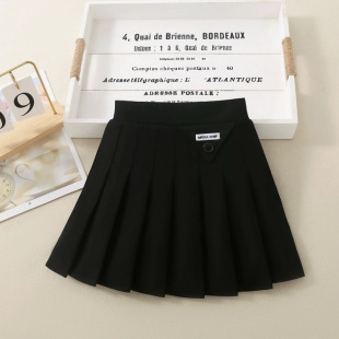 Girls' Pleated Skirt 2025 Spring and Autumn New Solid Color Skirt for Older Children Versatile Jk Short Skirt Autumn