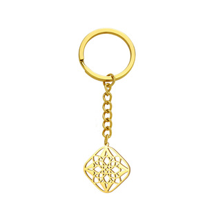 Ge Jiang Jewelry Фабрика прямых продаж простой титановой стали резки ажурный цветок подвеска 304 из нержавеющей стали брелок