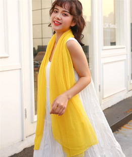 Crocodile Wrinkle New Live Solid Color Silk Scarf Women's Candy Color Beach Towel Large Shawl Women's All-match Thin Spring and Summer Scarf