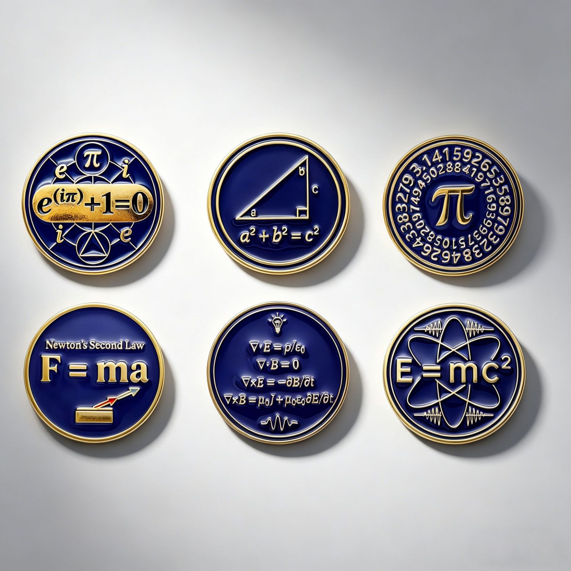 Mathematical formula badge, pi brooch, physics and chemistry metal backpack decoration, small gift for students studying