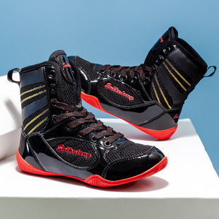Boxing Shoes Men's Professional Wrestling Shoes Children's High-top Fighting Shoes plus size Wholesale Foreign Trade Cross-border Indoor Fitness Training