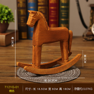 Wooden Toy Horse Creative Jewelry Doll Ornaments Nordic Living Room Decoration Swedish Dala Trojan Horse Ornaments Red Horse