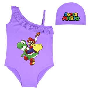 2023 Amazon Hot Selling Mario Mi Swimsuit Girls Big Kids One-piece Swimsuit Y09138