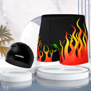 Adult boxer swimming trunks plus size quick-drying men's hot spring vacation beach pants swimming trunks suit wholesale