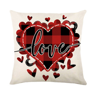 Amazon New Love Letter Printed Pillow Case Valentine's Day Home Sofa Decorative Cushion Cover Bedside Pillow