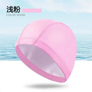 Pu swimming cap factory wholesale high elastic waterproof breathable head large swimming cap adult men and women PU coated swimming cap